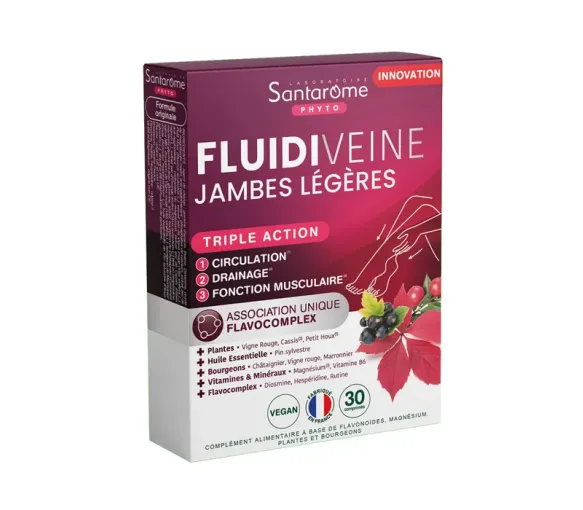 Fluidiveine leichte Beine Triple Action Santarome - Packung mit 30 Tabletten - image 1