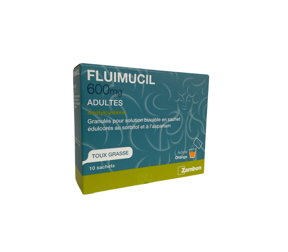 Fluimucil 600mg Hustenlöser Orange Zambon - Packung mit 10 Beuteln - image 1