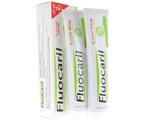 Fluocaril bi-fluorid 250 mg Minze Zahnpasta - 2 Tuben à 125 ml