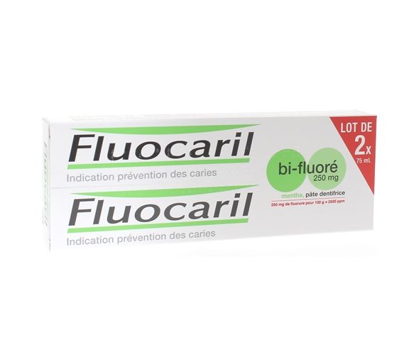 Fluocaril bi-fluorid 250 mg Minze Zahnpasta - 2 Tuben à 75 ml