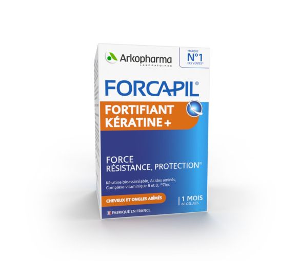 Forcapil Keratin+ Arkopharma - Packung mit 60 Kapseln - image 1