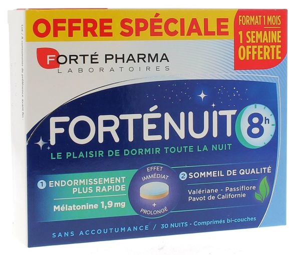 Forte Nacht 8h Forté Pharma - Packung mit 30 Tabletten