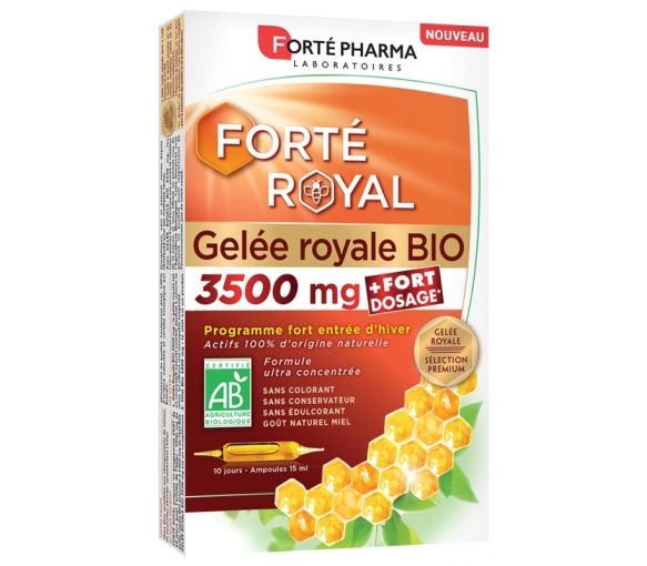 Forté Royal Gelee Royale 3500 mg bio Forté Pharma - Packung mit 10 Ampullen