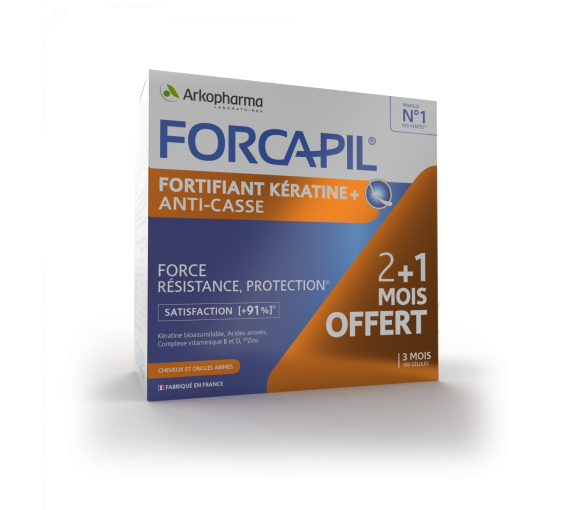 Keratin+ Forcapil Arkopharma - 3-Monats-Programm 180 Kapseln - image 1