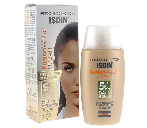 Fotoprotector Fusion Water Urban Sonnenschutz für das Gesicht SPF 30 Isdin - Flasche mit 50 ml