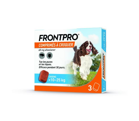 Frontpro Tabletten gegen Flöhe für Hunde >10-25kg - Packung mit 3 Kautabletten - image 1