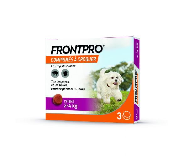 Frontpro Tabletten gegen Flöhe für Hunde 2-4kg - Packung mit 3 Kautabletten - image 1