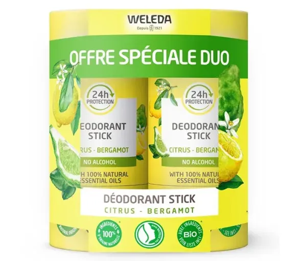 Deodorant Stick Citrus Bergamot Weleda - 2er Pack mit 50g Sticks