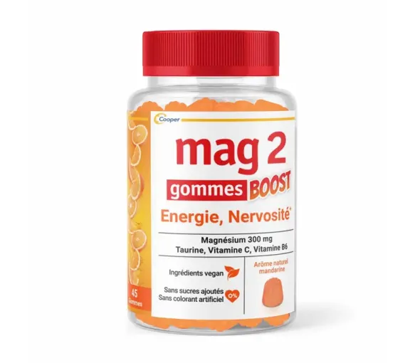 Mag2 Boost Energie und Nervosität Cooper - Dose mit 45 Gummis - image 1