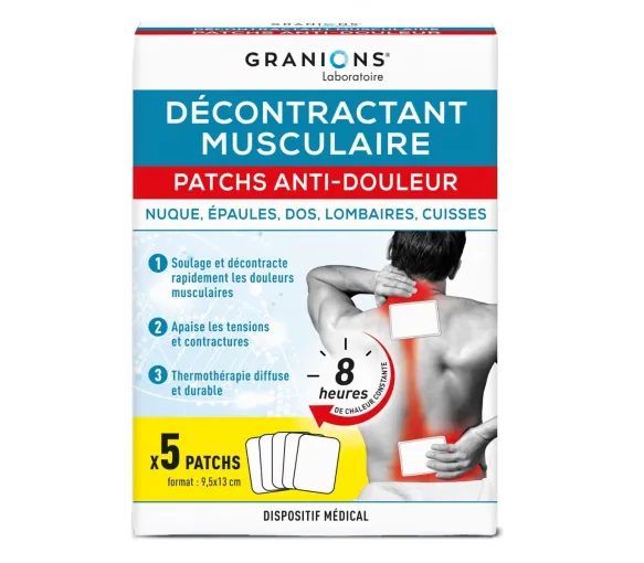 Wärme-Therapie-Schmerzlinderungs-Pflaster Granions - Packung mit 5 Pflastern - image 1