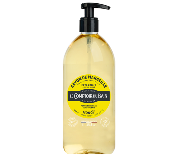 Extra-sanfter Marseille-Seife mit Monoi Le Comptoir du Bain - Pumpflasche 1L - image 1