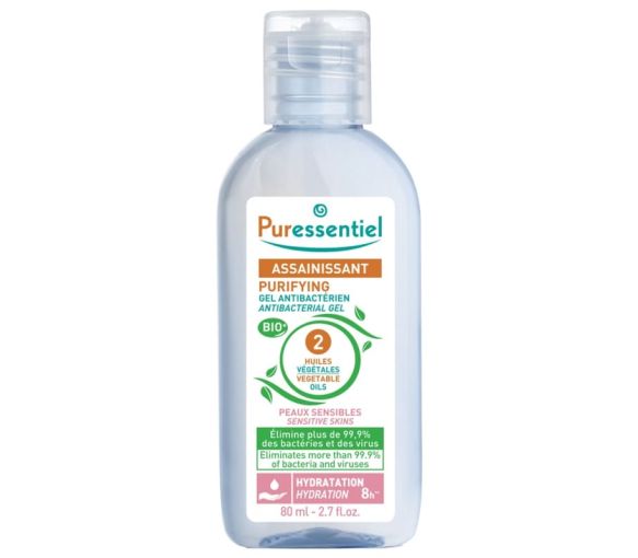 Antibakterielles Desinfektionsgel für empfindliche Haut mit 2 pflanzlichen Ölen Puressentiel - 80ml Flasche