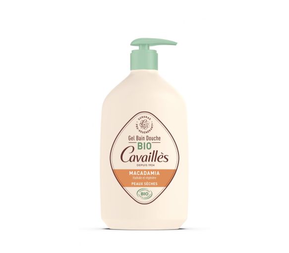 Überfettete Bio-Dusch- und Badegel mit Macadamia-Öl von Rogé Cavaillès - Flasche mit 1L