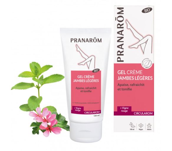 Circularom Gel Creme Leichte Beine Bio Pranarôm - Tube mit 100 ml