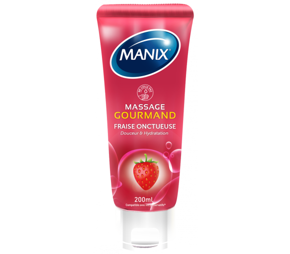 Erdbeere Massagegel essbar Manix - 200ml Tube - image 1
