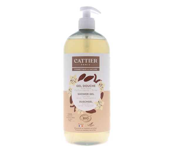Duschgel Aloe Vera Vanille Tonka Bio Cattier - Pumpflasche 1 L