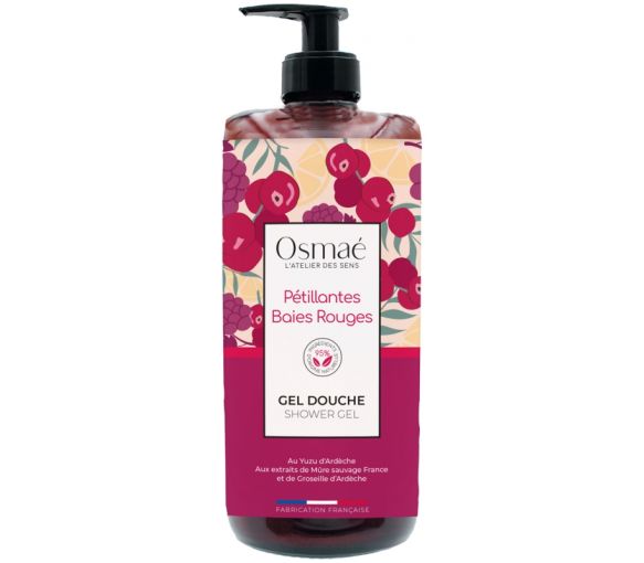 Duschgel Sprudelnde rote Beeren Osmaé - Pumpflasche 1L