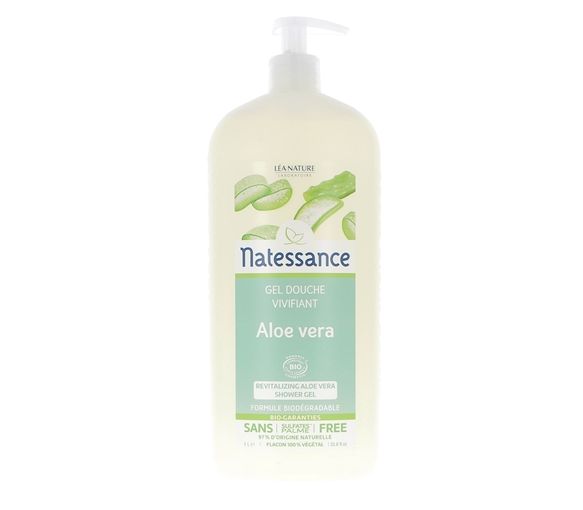 Natessance Duschgel erfrischend Bio-Aloe Vera Léa Nature - Pumpflasche mit 1 Liter