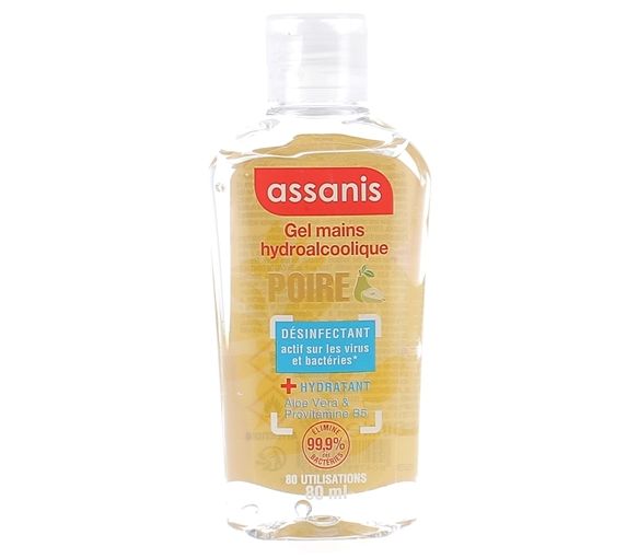 Handdesinfektionsgel mit Birnenduft Assanis - 80ml Flasche