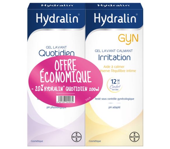 Beruhigendes Waschgel gegen Reizungen + Hydralin tägliches Waschgel - 2er-Pack mit 200ml Flaschen