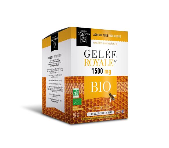 Gelee Royale 1500 mg Bio Dayang - Packung mit 20 Ampullen