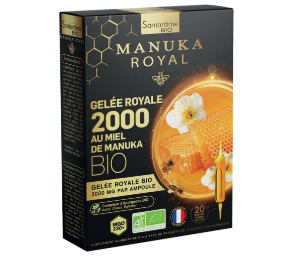 Gelée Royale 2000 Bio Manuka-Honig Santarome - Packung mit 20 Ampullen