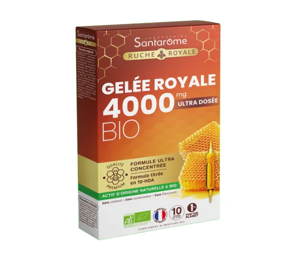 Bio Gelée Royale 4000 mg Santarome - Packung mit 10 Ampullen - image 1