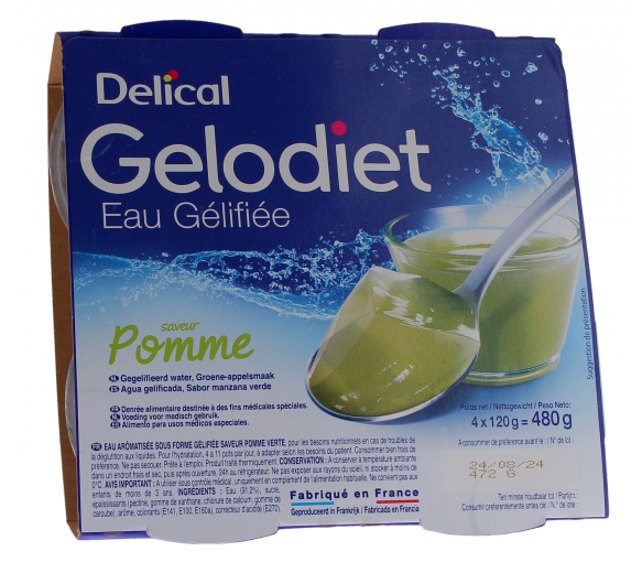 Gelodiet Gelee Wasser Apfelgeschmack Delical - 4er Pack à 120g - image 1