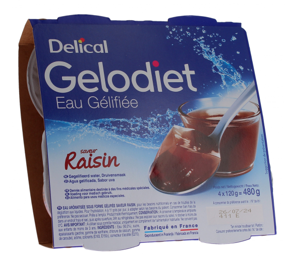 Gelodiet Gelee Wasser Geschmack Traube Delical - 4er Pack mit 120g Bechern - image 1