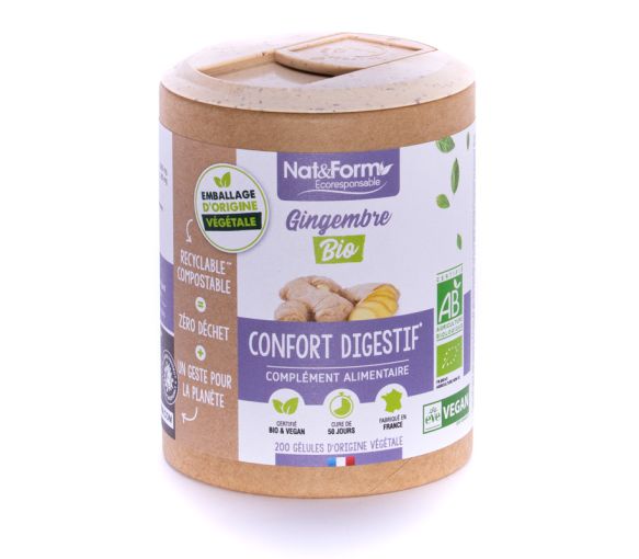 Bio Ingwer Ecoresponsable Nat&Form - Dose von 200 Kapseln - image 1