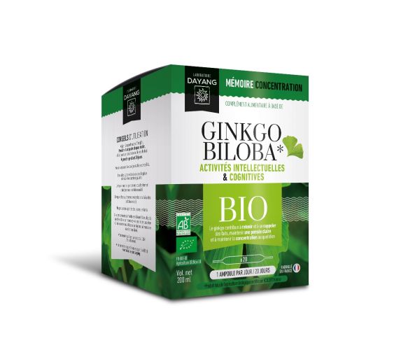 Ginkgo biloba Bio Gedächtnis/Konzentration Dayang - Packung mit 20 Ampullen