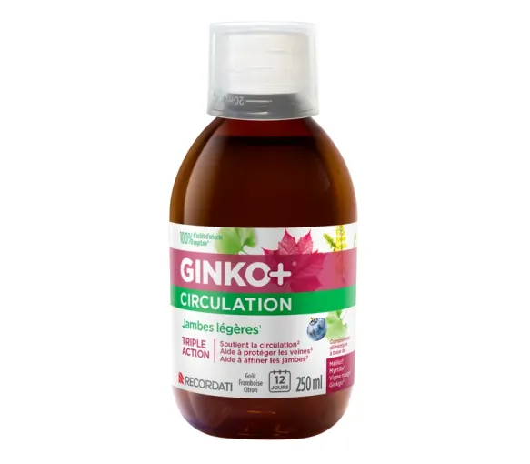 Ginko+ Durchblutung schwere Beine Bouchara-Recordati - Flasche 250ml - image 2