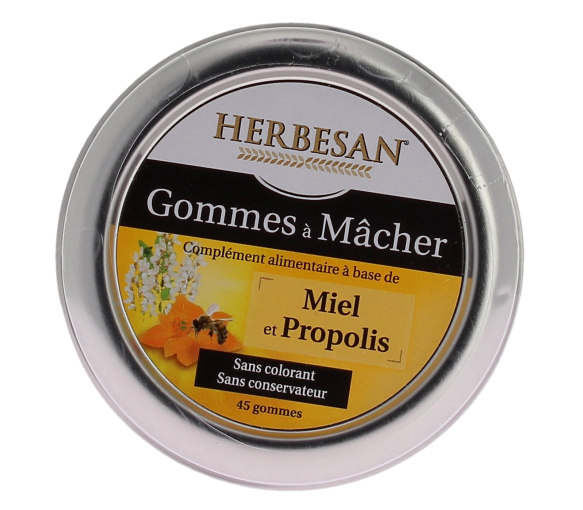 Kaugummis mit Honig und Propolis Herbesan - Dose mit 45 Kaugummis - image 1