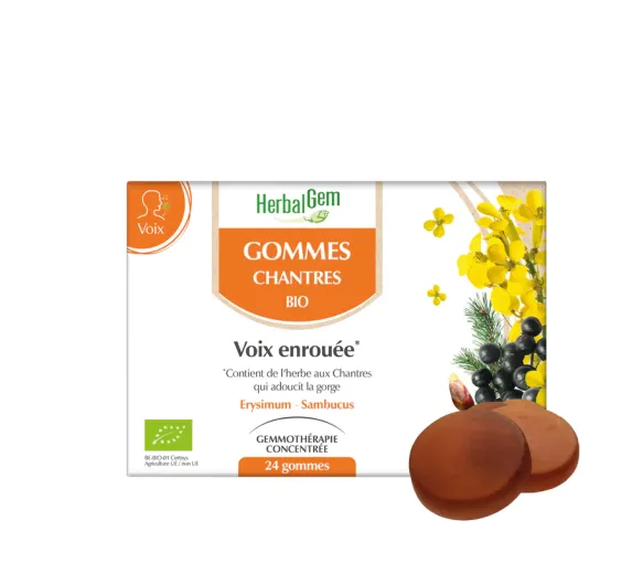 Bio HerbalGem Sänger Gummis bei heiserer Stimme - 24 Gummis pro Packung