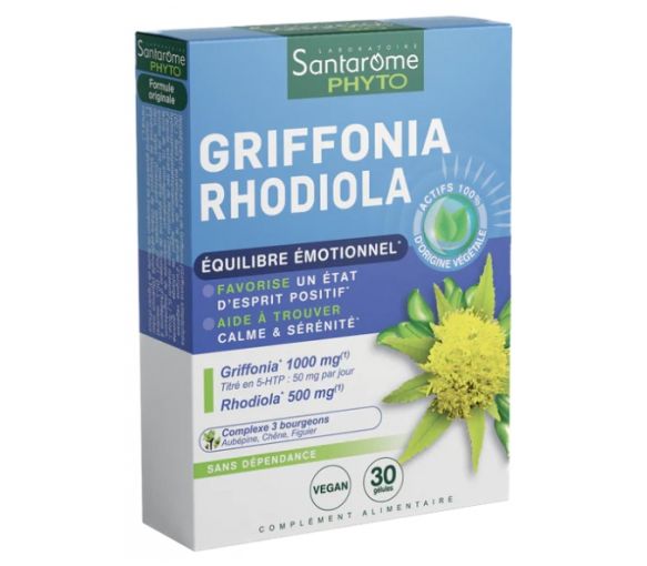 Griffonia Rhodiola Santarome - Packung mit 30 Kapseln