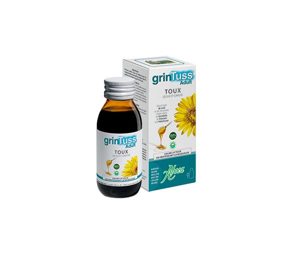 Grintuss Erwachsene Sirup für trockenen und produktiven Husten Aboca - Flasche mit 128 g
