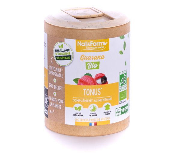 Guarana Bio Ecoresponsable Nat&Form - Dose von 200 Kapseln - image 1