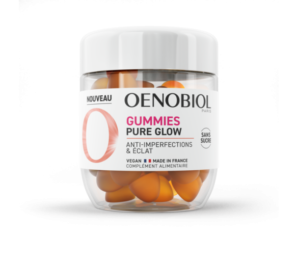 Gummies Pure Glow gegen Unreinheiten & Strahlkraft Oenobiol - Dose mit 60 Gummies - image 1