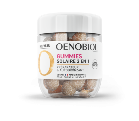 Gummies Sonnenschutz 2 in 1 Vorbereitung & Selbstbräuner Oenobiol - Dose mit 60 Gummies - image 1