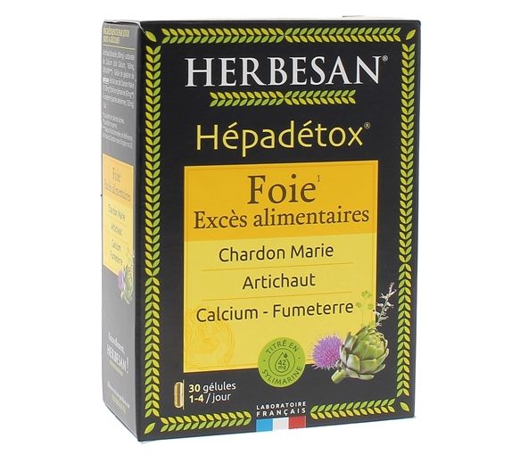 Hépadétox Herbesan - Packung mit 30 Kapseln