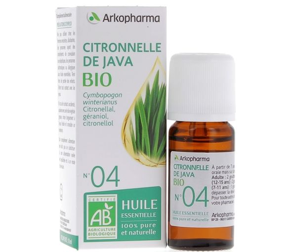 Ätherisches Öl Zitronengras aus Java Bio Nr. 04 Arkopharma - Flasche mit 10 ml