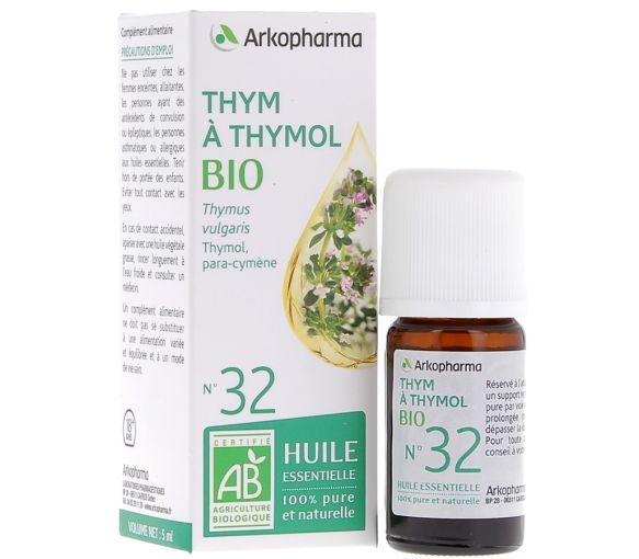 Ätherisches Öl Thymian mit Thymol Bio Nr. 32 Arkopharma - Flasche mit 5 ml