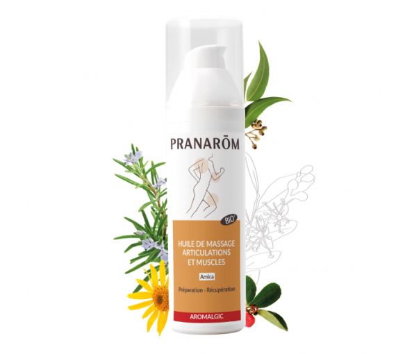 Aromalgic Bio-Massageöl zur Vorbereitung und Regeneration Pranarôm - Pumpflasche mit 100 ml