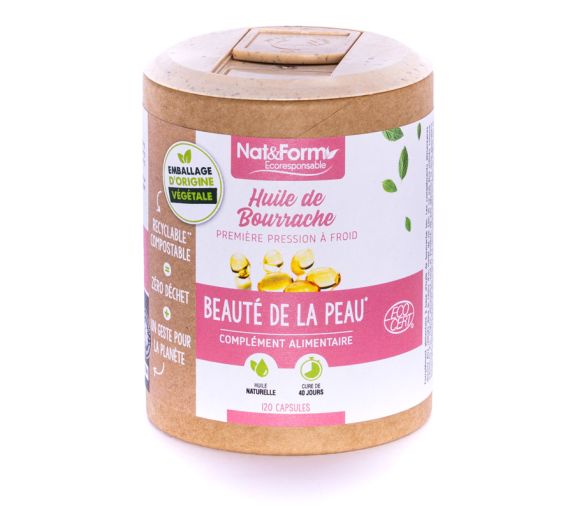 Ecoresponsable Borretschöl Nat&Form - Dose mit 120 Kapseln - image 1