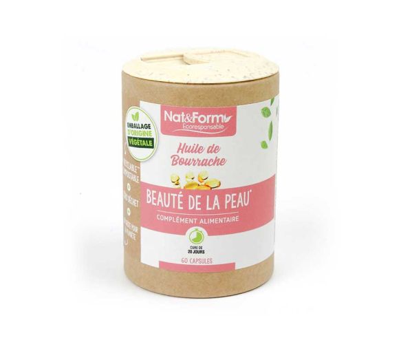 Ecoresponsable Borretschöl Nat&Form - Dose mit 60 Kapseln - image 1