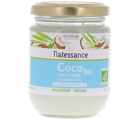 Bio-Kokosöl 100% rein Natessance - 200 ml Glas