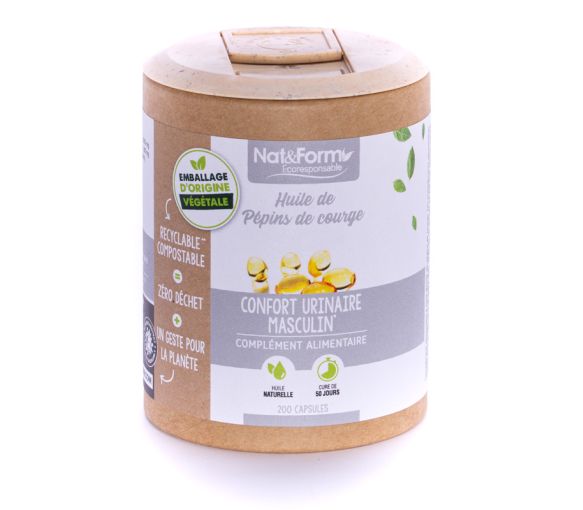 Ecoresponsable Kürbiskernöl Nat&Form - Dose mit 200 Kapseln - image 1