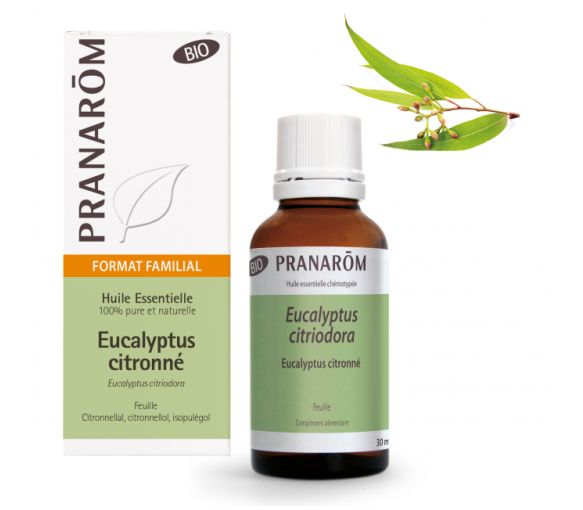 Bio Zitronen-Eukalyptus-Ätherisches Öl Pranarôm - 30 ml Flasche