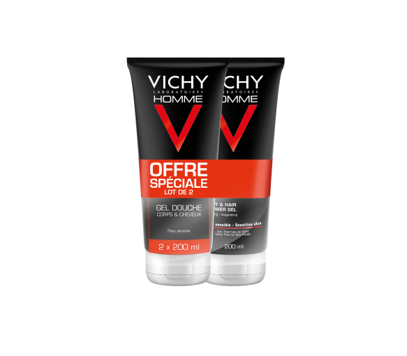 Hydra mag C Duschgel für Körper & Haare Vichy Homme - 2 Tuben à 200 ml - image 1