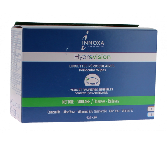 Hydravision Augen- und Augenlidschutztücher für empfindliche Augen Innoxa - Packung mit 20 Tüchern - image 1